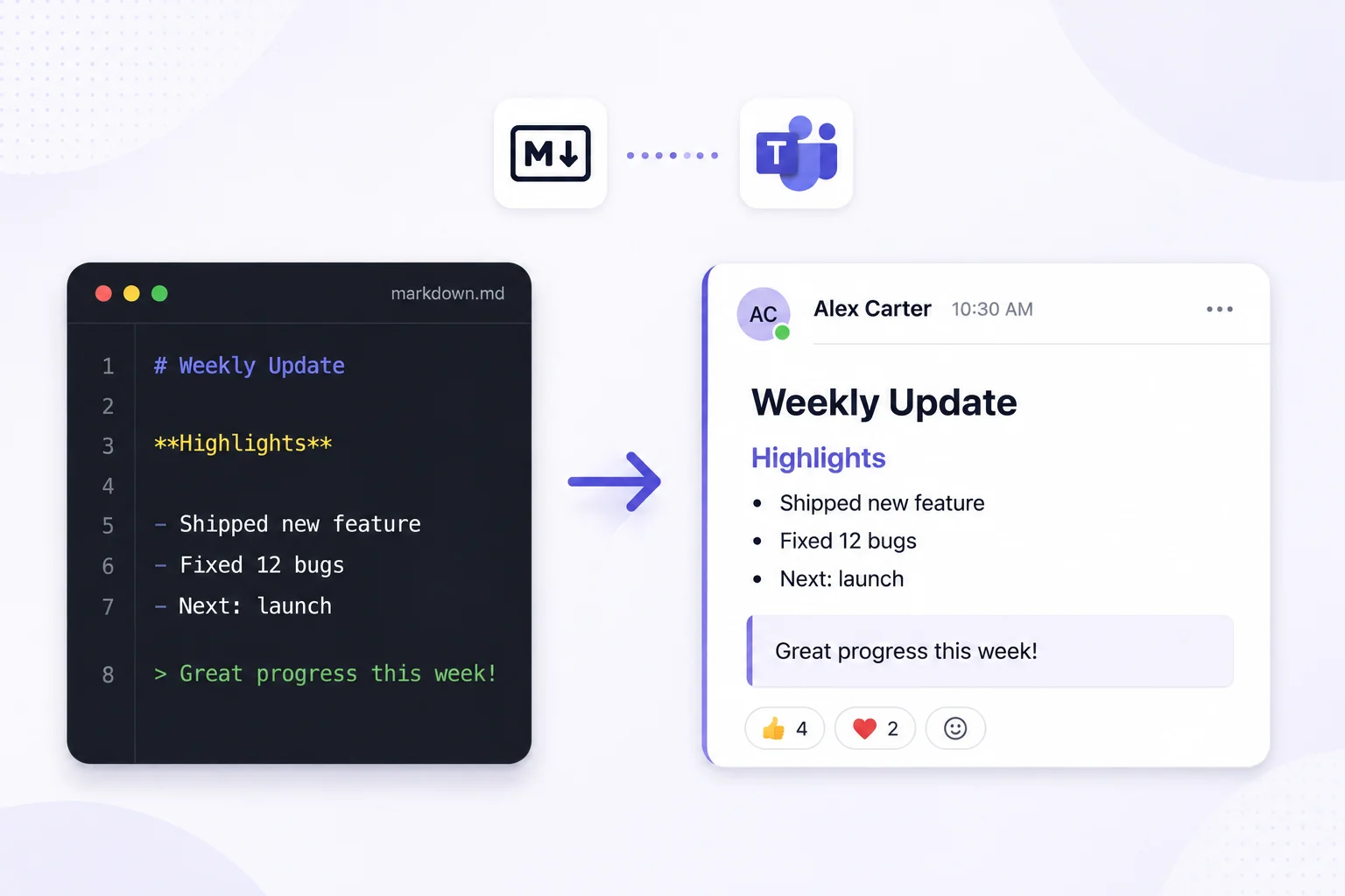 Cover image for Markdown to Teams converter
